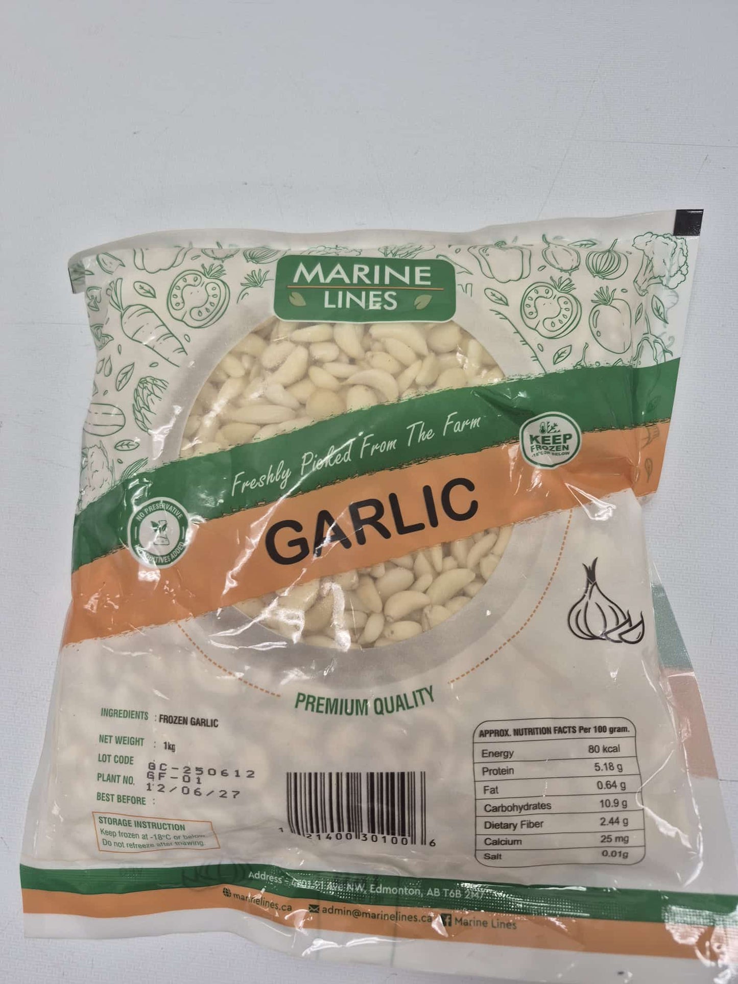 Marine Lines Frozen Garlic