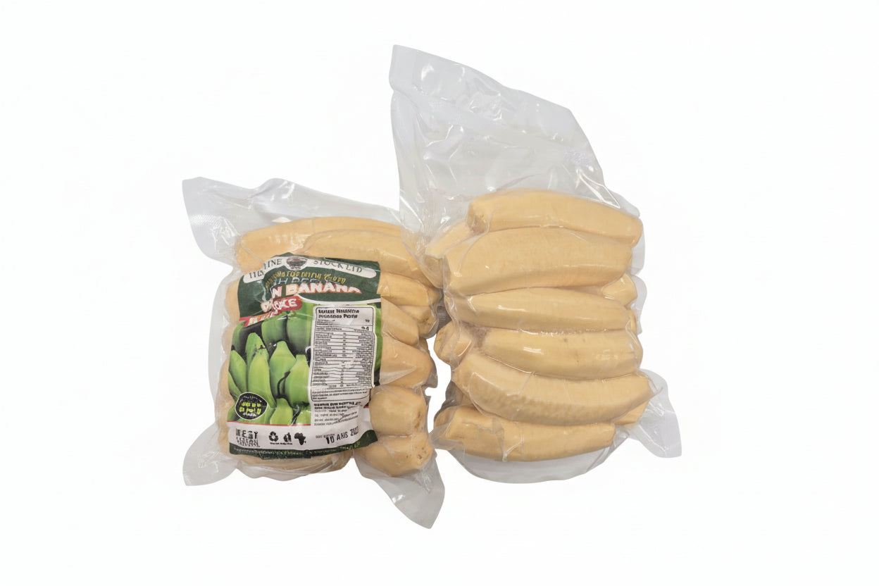Frozen Peeled Green Banana Matooke Organic 1kg