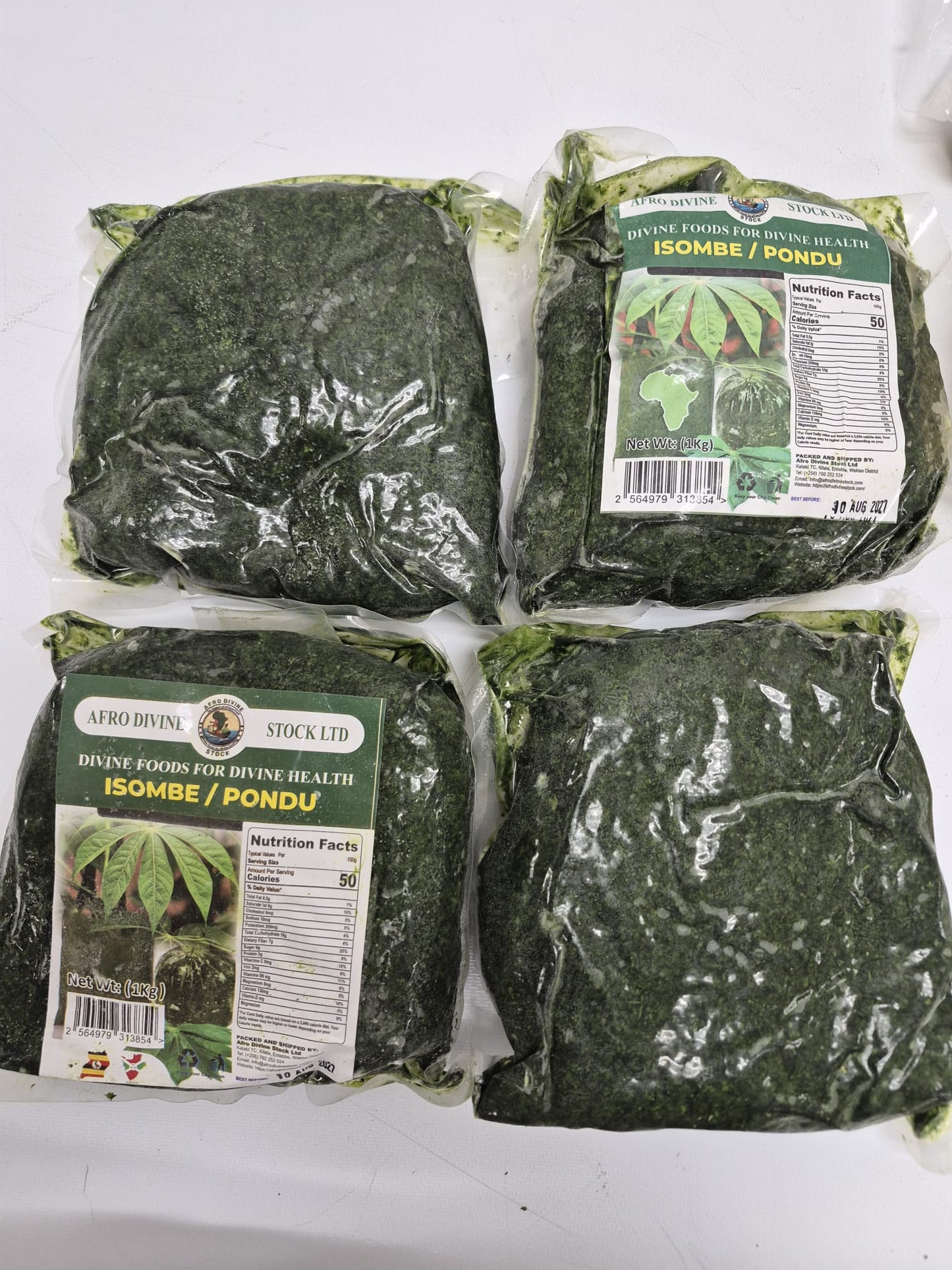 Afro Divine Frozen Isombe / Pondu Cassava Leaves